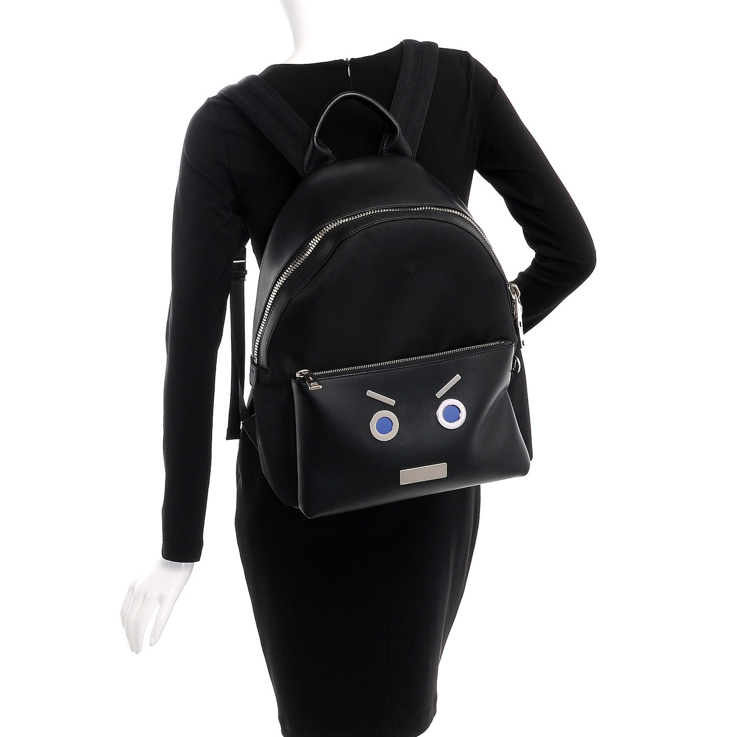 Nylon Vitello Liberty Face No Words Backpack Black
