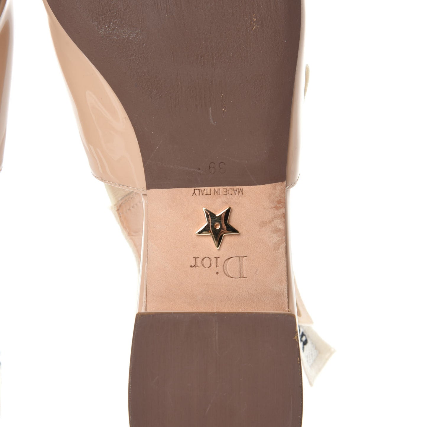Patent Ribbon J'Adior Slingback Ballet Flats 39 Nude