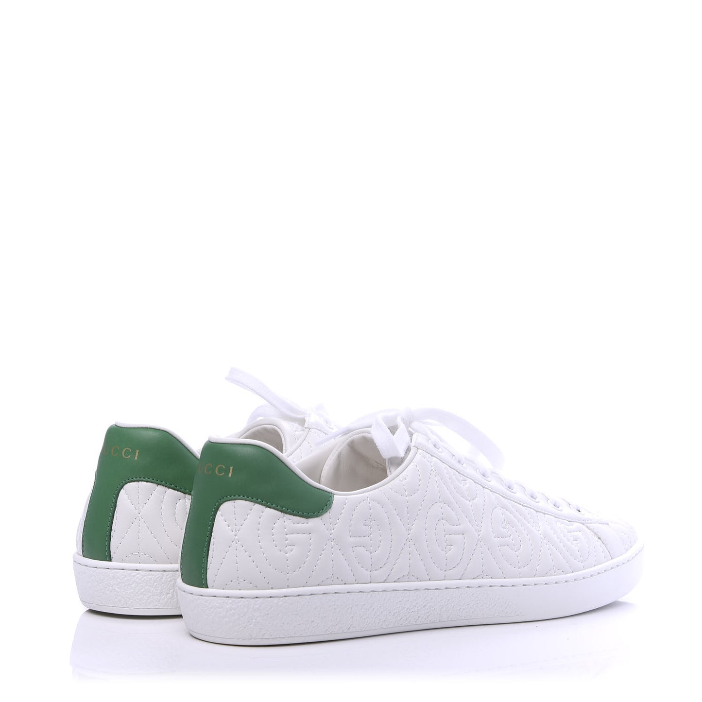 Nappa G Rhombus Mens Ace Sneakers 10 Great White Green