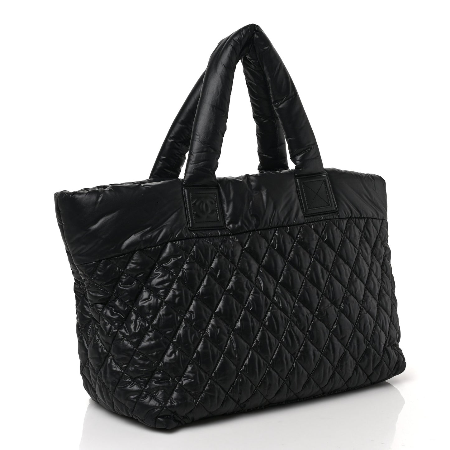 Nylon Quilted Large Coco Cocoon Tote Black