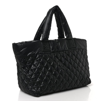 Chanel Nylon Quilted Large Coco Cocoon Tote Black 3 of 9