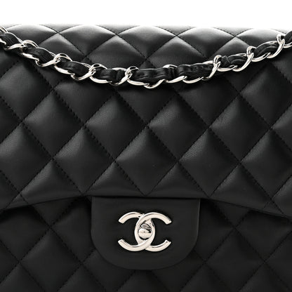 Chanel Lambskin Quilted Jumbo Double Flap Black 8 of 10