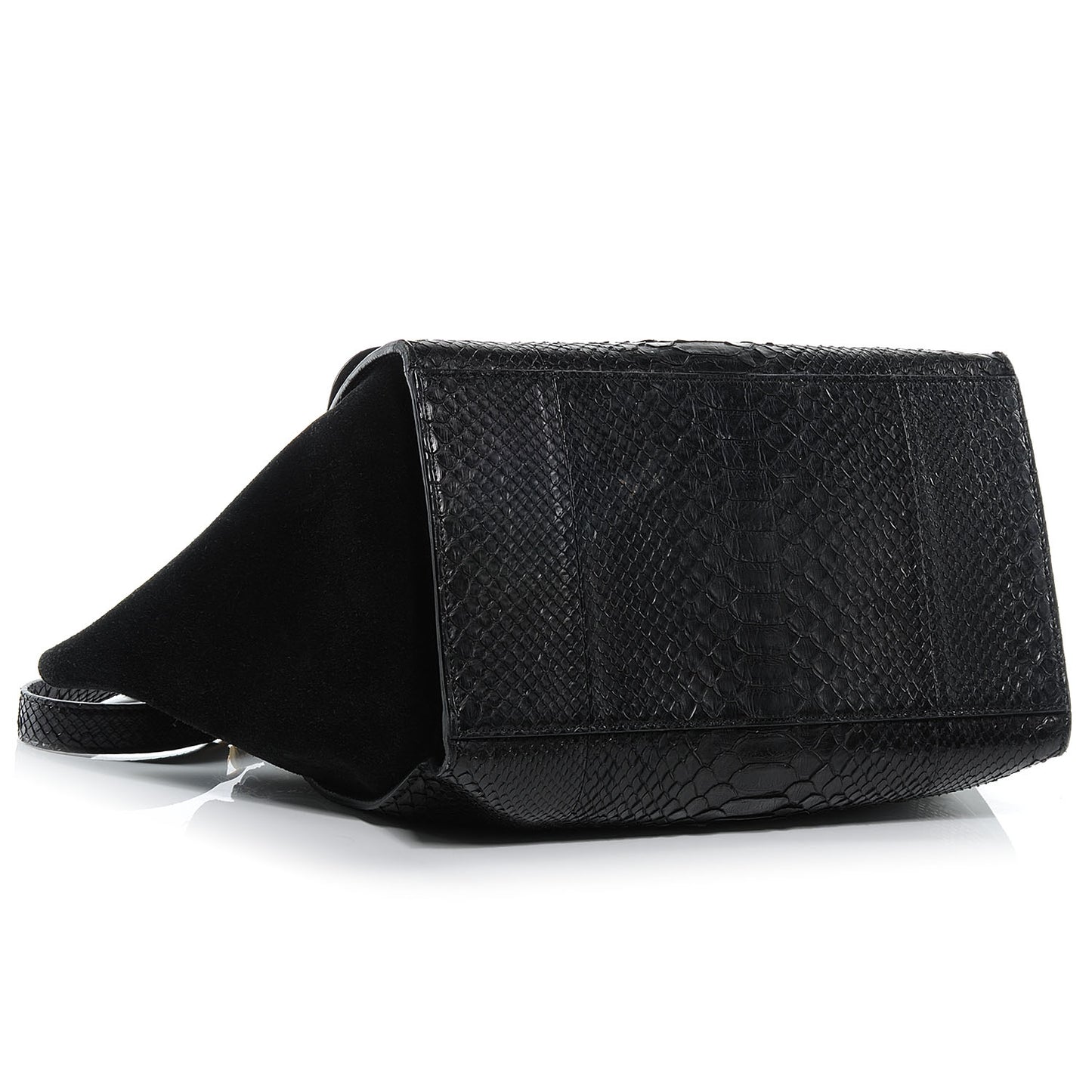 Python and Suede Small Trapeze Black