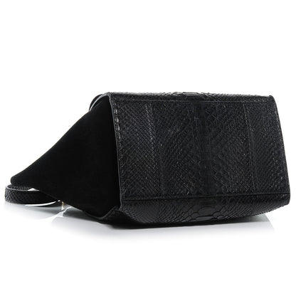 Celine Python and Suede Small Trapeze Black 3 of 6
