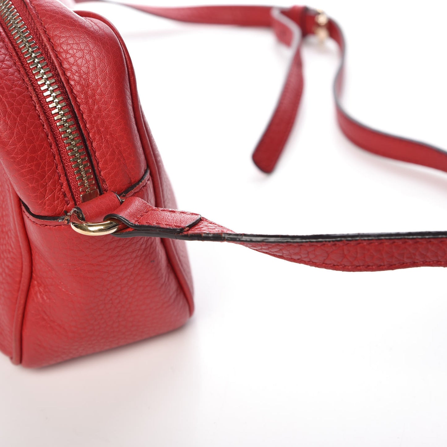 Pebbled Calfskin Small Soho Disco Bag Tabasco Red