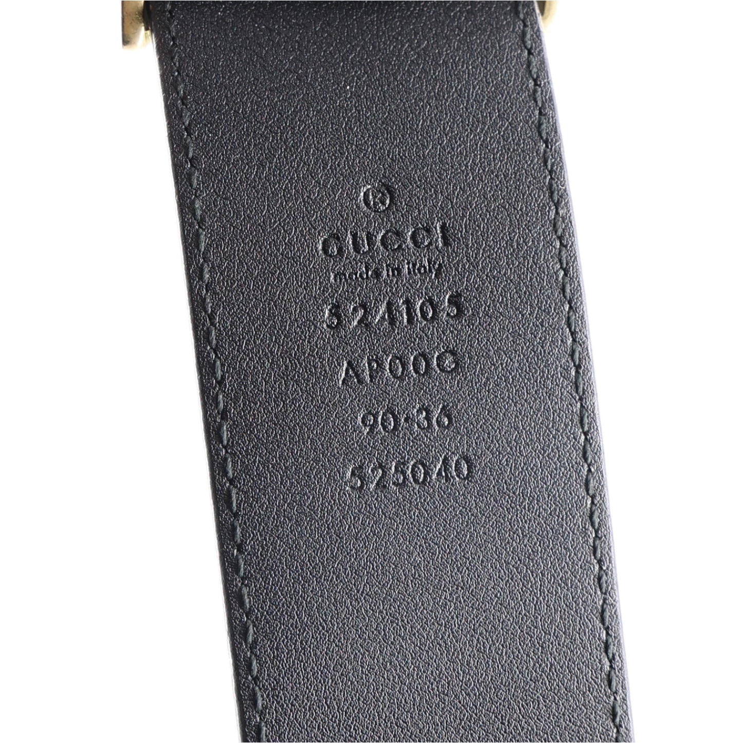 Moon Calfskin Torchon Double G 40mm Belt 90 36 Black