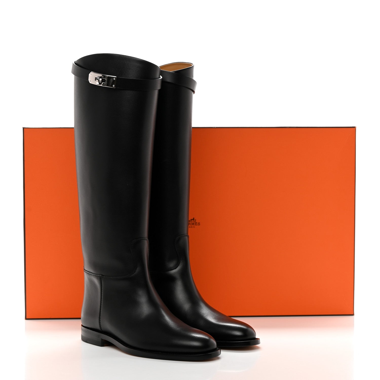 Hermes Box Kelly Jumping Boots 35.5 Black 9 of 9
