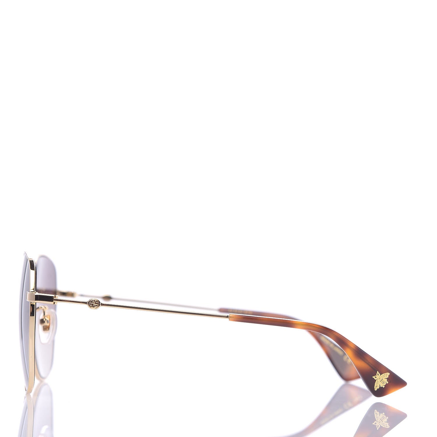 Gucci Metal Square Frame Sunglasses GG0415SK Gold 3 of 8