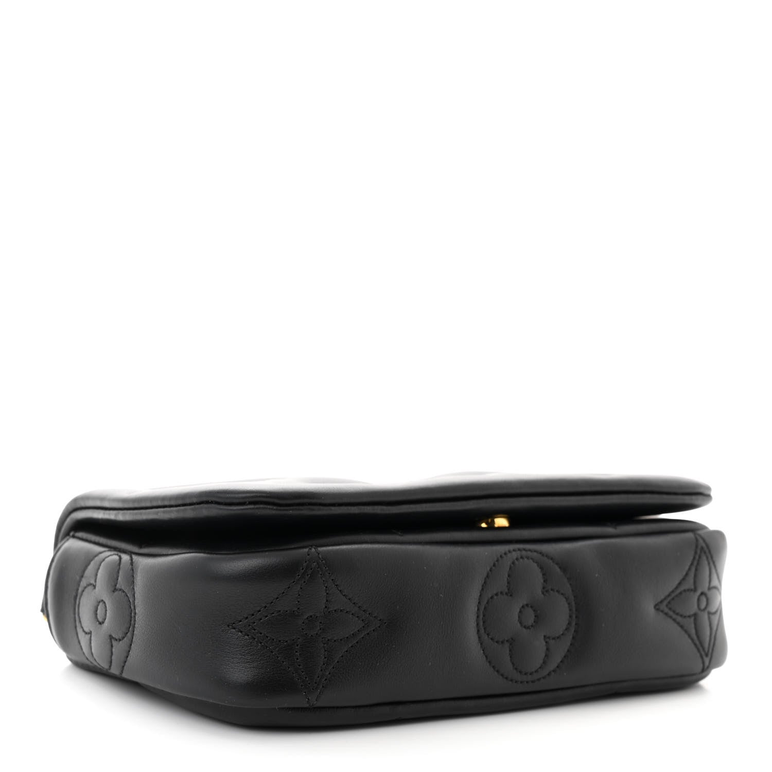 Louis Vuitton Calfskin Bubblegram Wallet On Strap Black 4 of 10