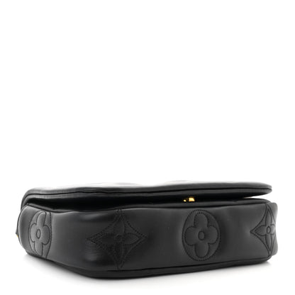 Louis Vuitton Calfskin Bubblegram Wallet On Strap Black 4 of 10