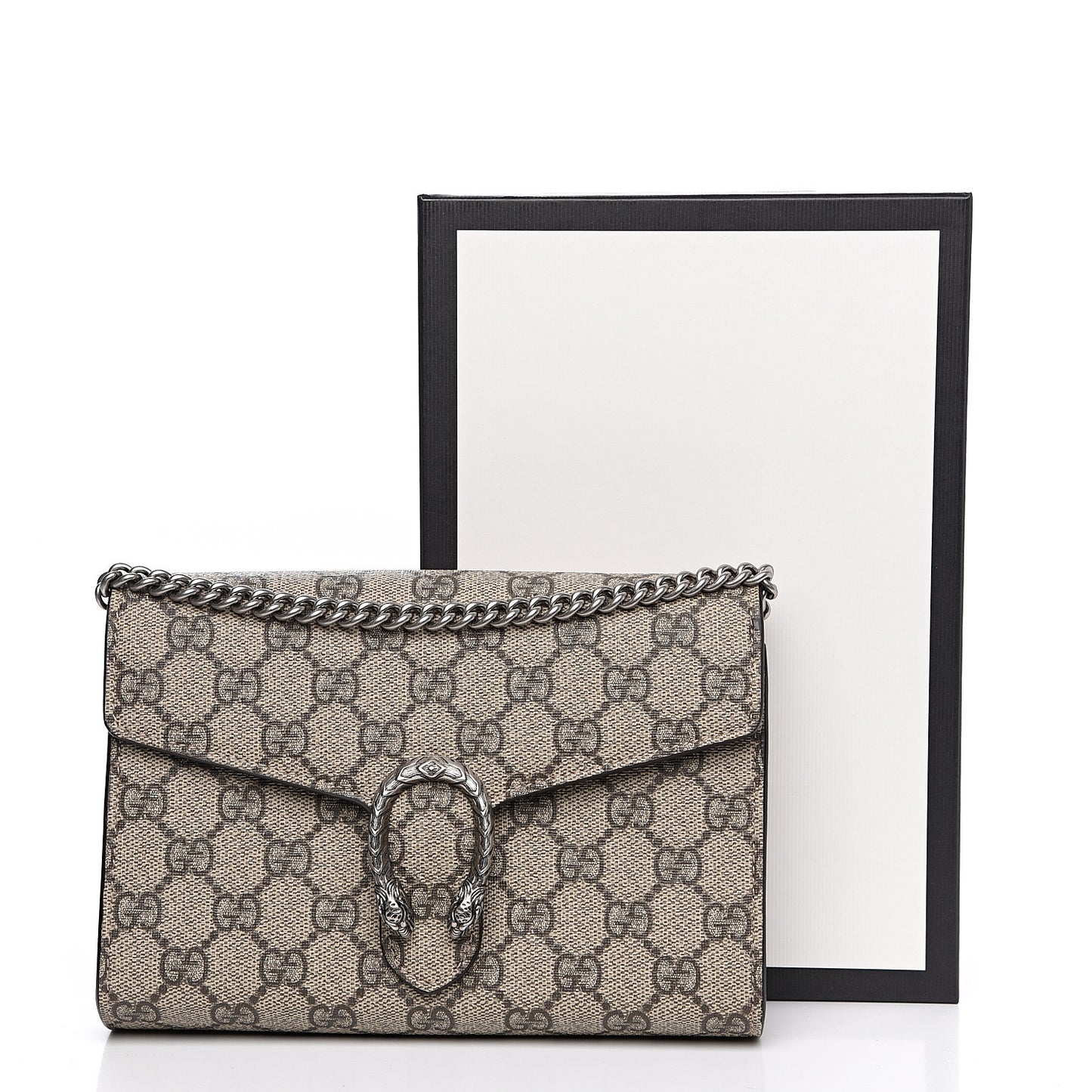 GG Supreme Monogram Mini Dionysus Chain Wallet Beige Taupe