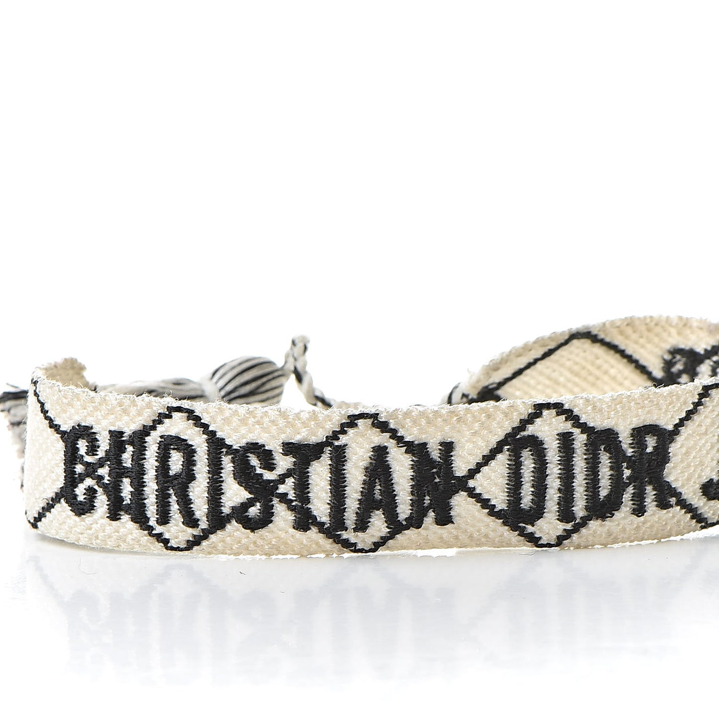 Woven Cotton J'Adior Friendship Bracelet White Black