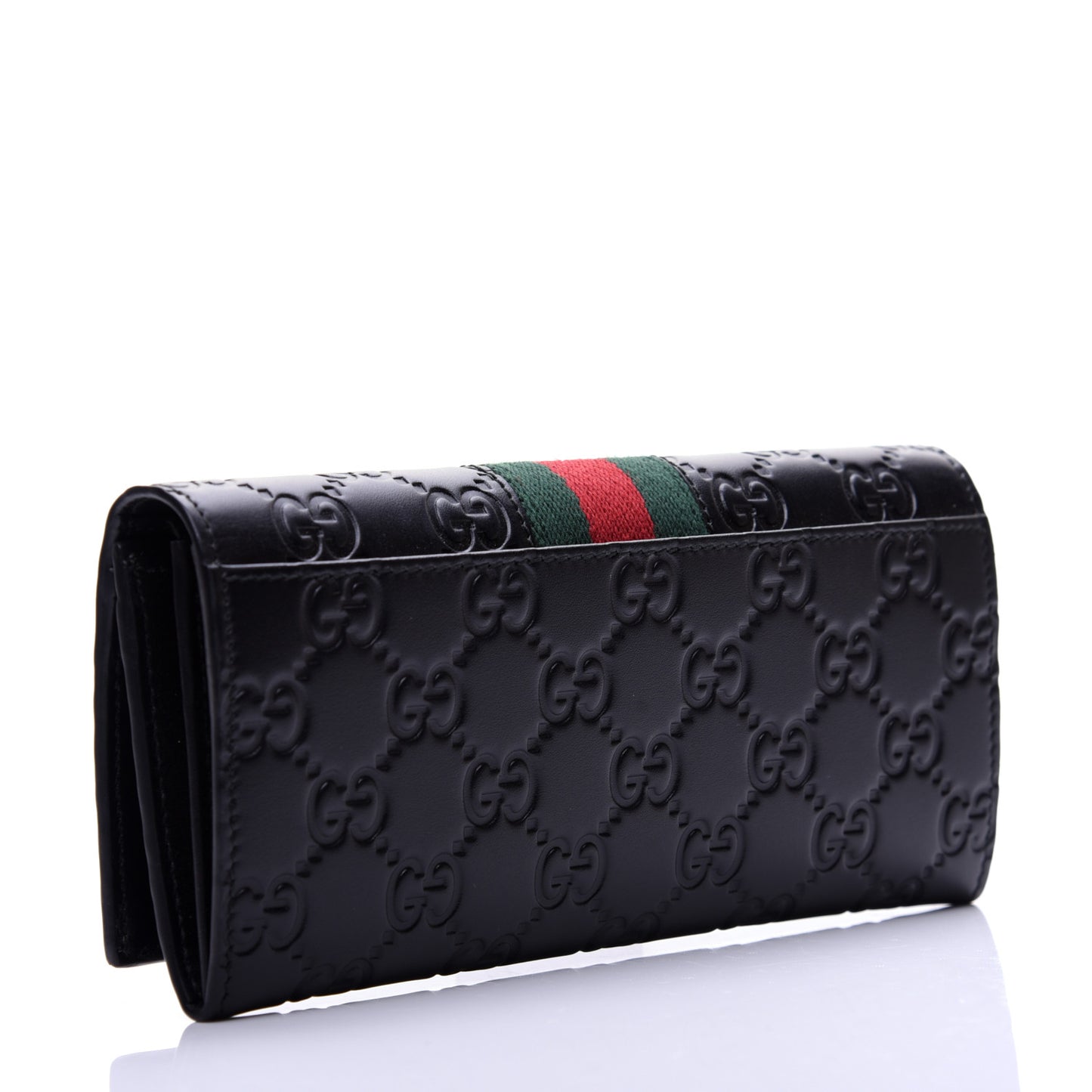 Guccissima Signature Web New Web Continental Wallet Black