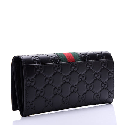 Gucci Guccissima Signature Web New Web Continental Wallet Black 3 of 10