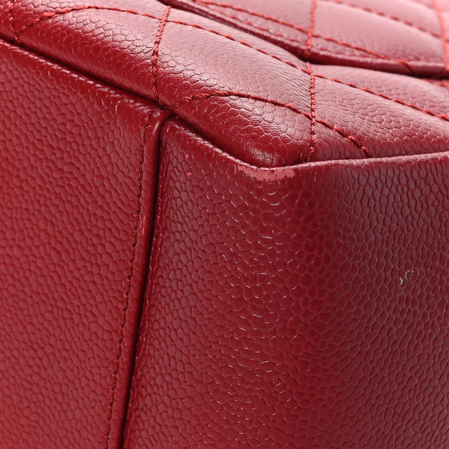 Caviar Quilted Grand Shopping Tote GST Red