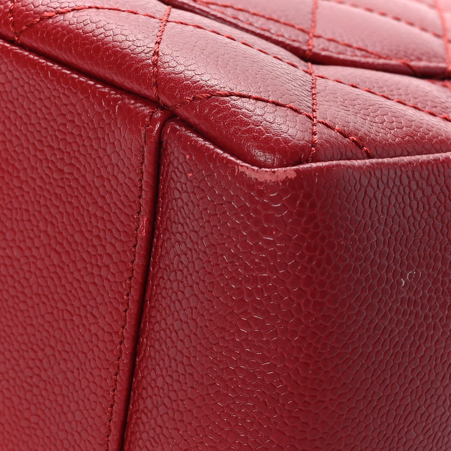 Chanel Caviar Quilted Grand Shopping Tote GST Red 12 of 12