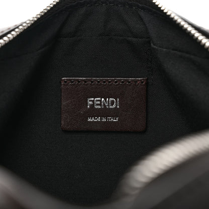 Fendi Shiny Glazed Fabric Vitello Cover FF 1974 Logo Medium Camera Case Tobacco Moro Giallo Ebano 6 of 9