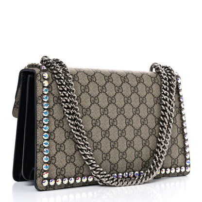Gucci GG Supreme Monogram Crystal Small Dionysus Shoulder Bag Black 3 of 18
