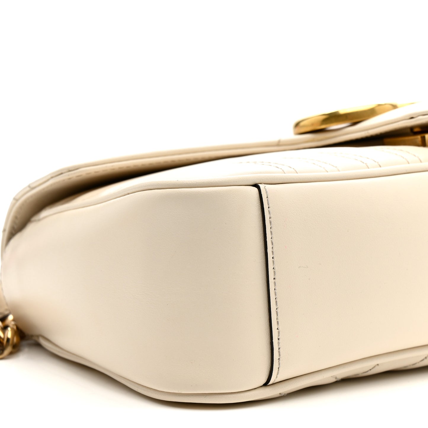 Calfskin Matelasse Small GG Marmont Shoulder Bag White