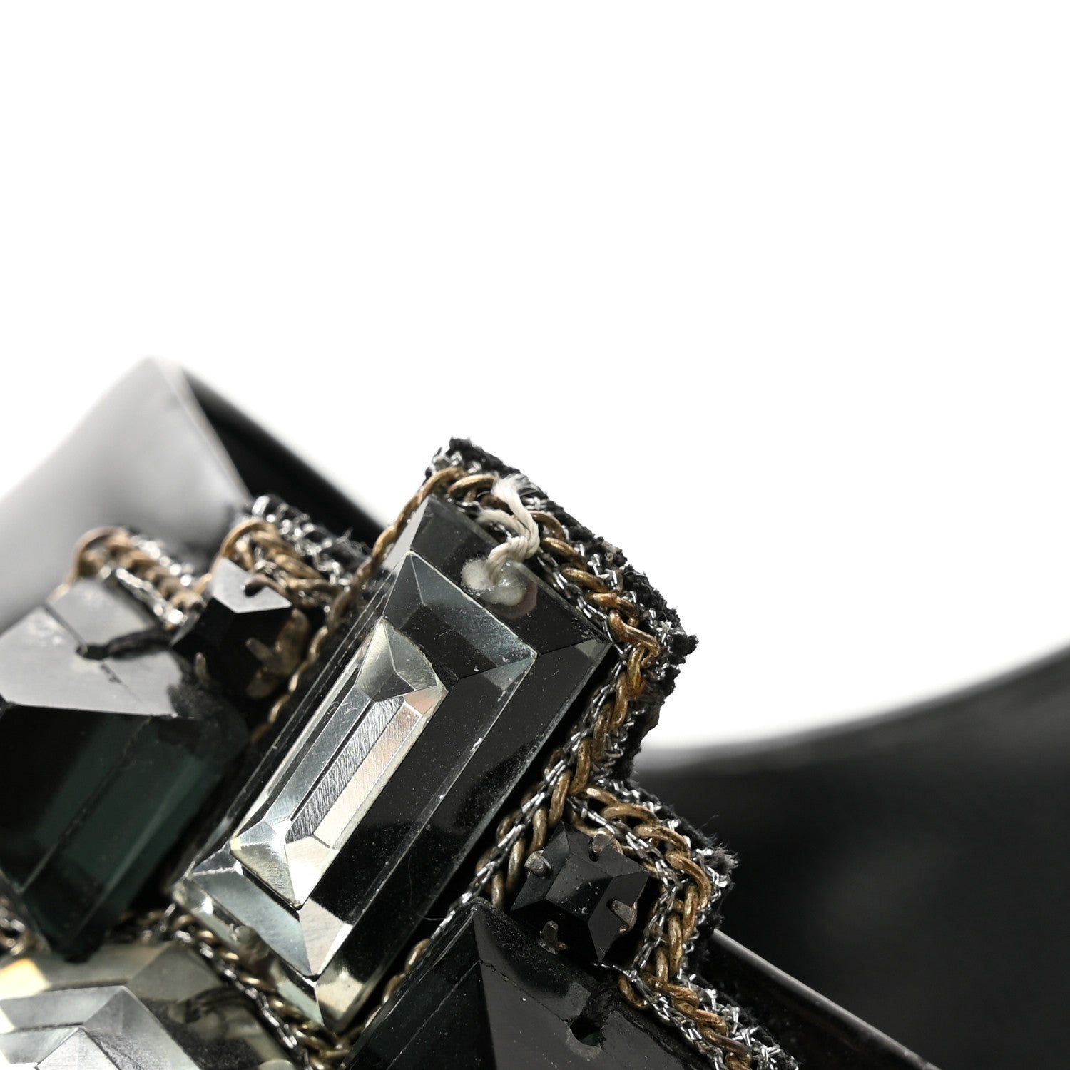 Chanel Patent Crystal Embellished Sandals 40 Black 9 of 9