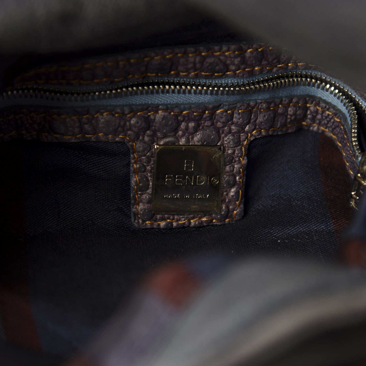 Fendi Denim Mama Baguette Blue 9 of 10