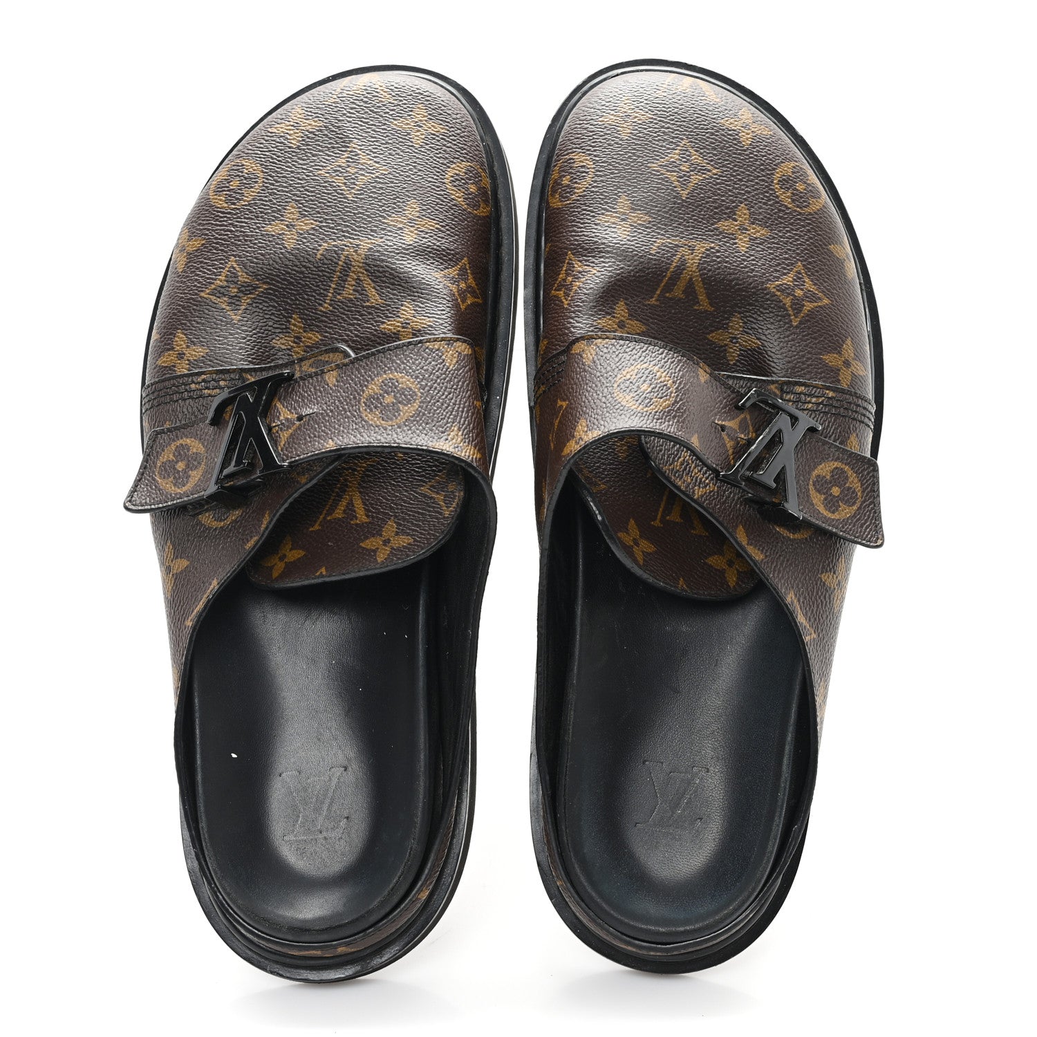 Louis Vuitton Patent Monogram Mens Cosy Flat Comfort Clog Mules 9 Brown 3 of 11