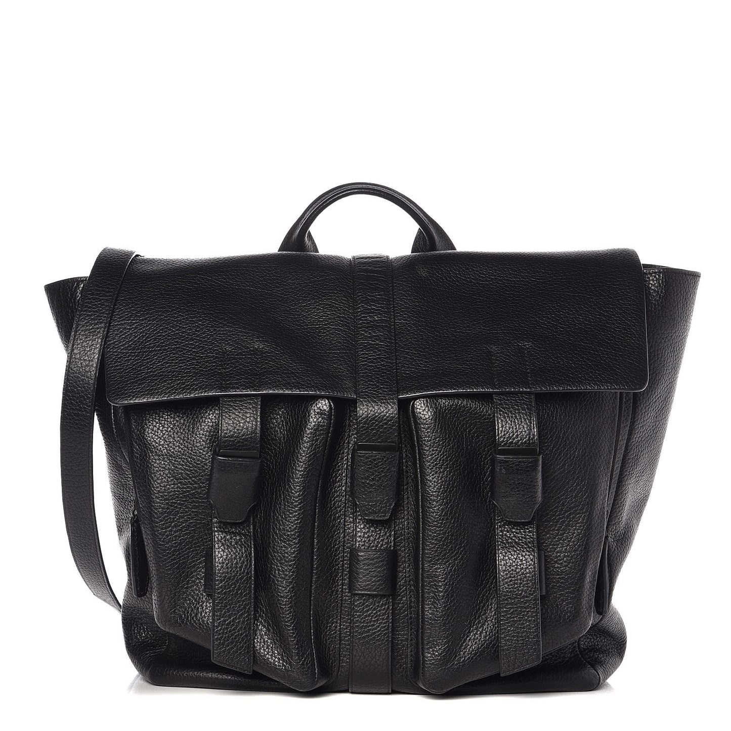 3.1 Grained Calfskin Journey Messenger Black