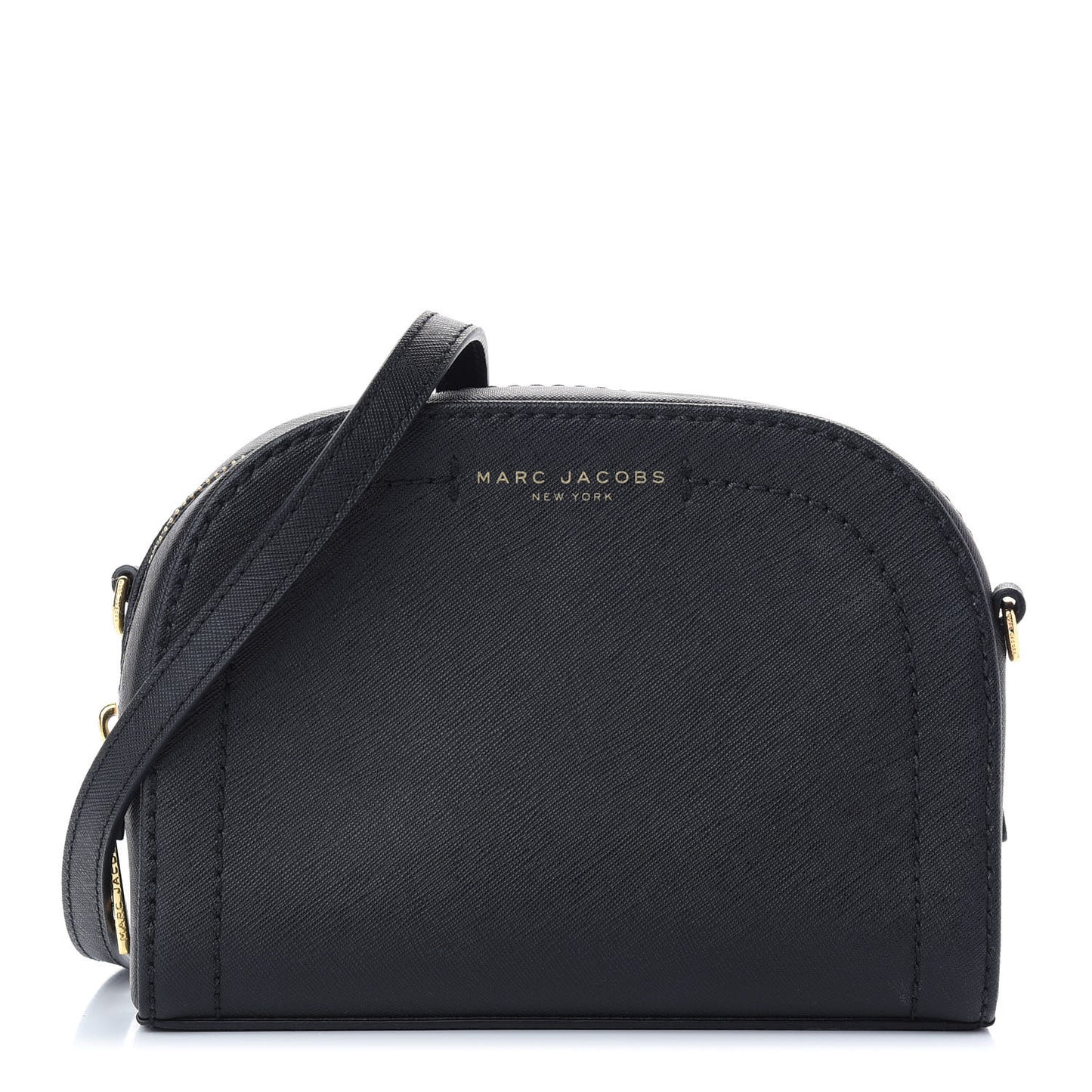 Saffiano Playback Boxed Dome Crossbody Black