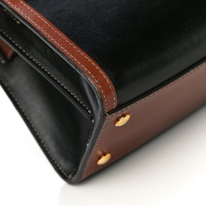 Burberry Calfskin Vintage Check Mini Two Handle Title Bag Black 8 of 24