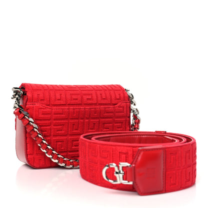 Givenchy Canvas Embroidered Small 4G Woven Chain Crossbody Red 3 of 9