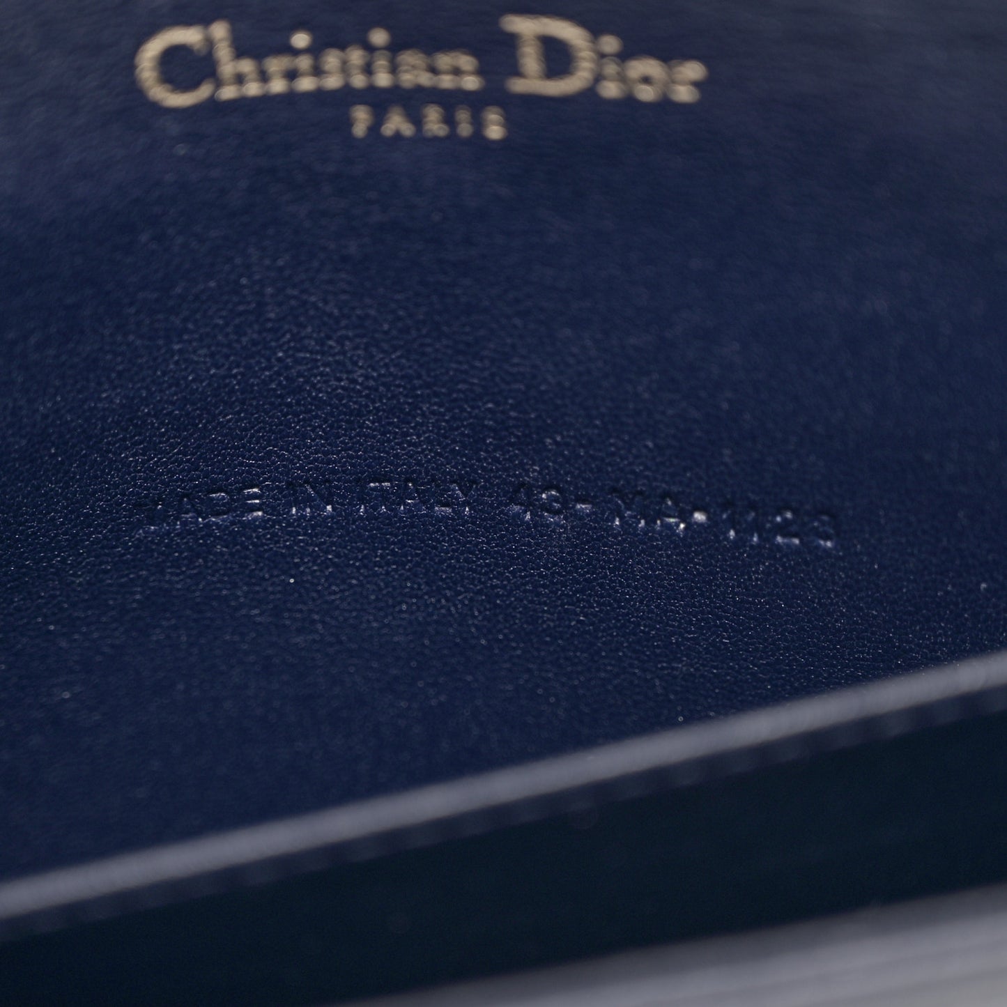 Lambskin Cannage Lady Dior Pouch Navy