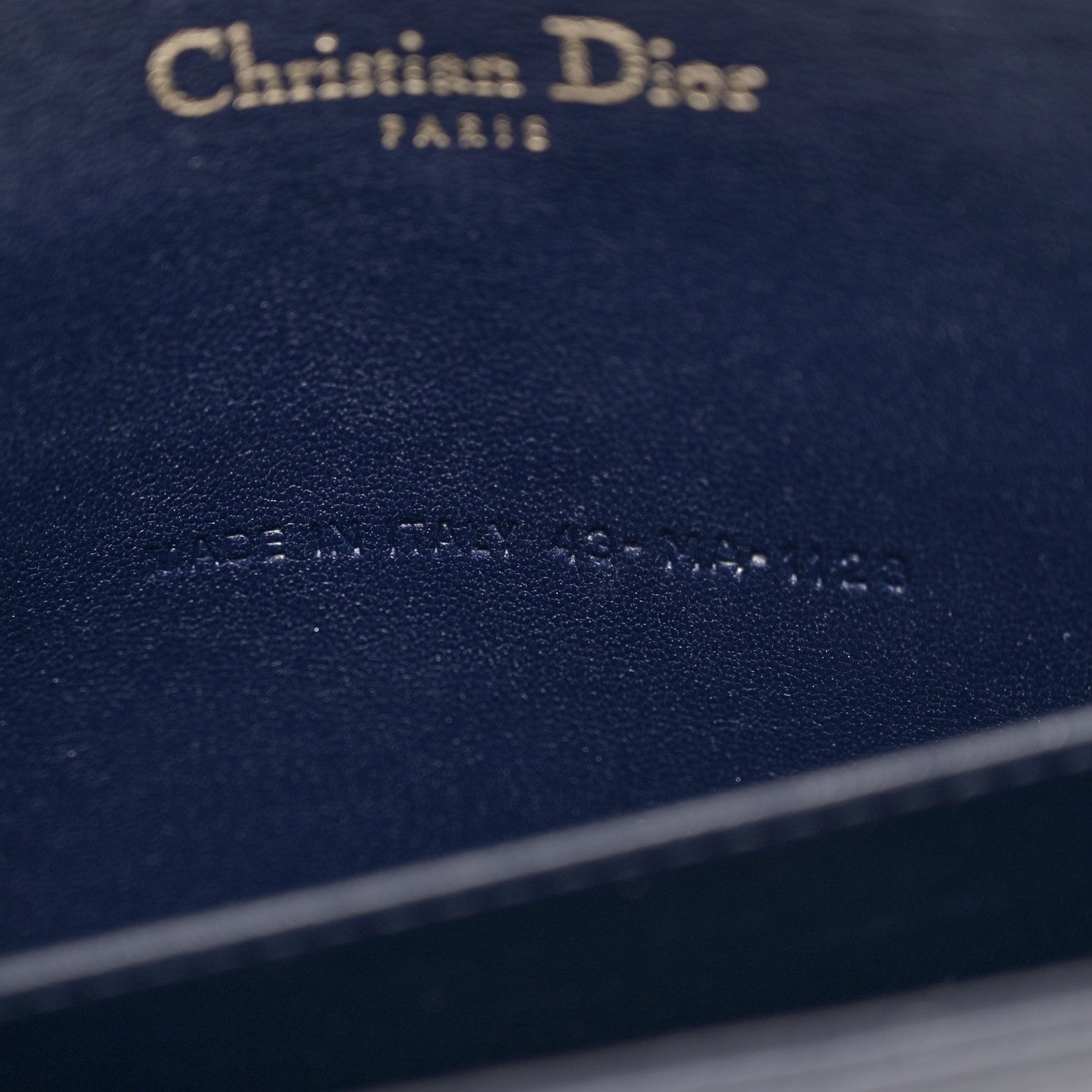 Christian Dior Lambskin Cannage Lady Dior Pouch Navy 10 of 13