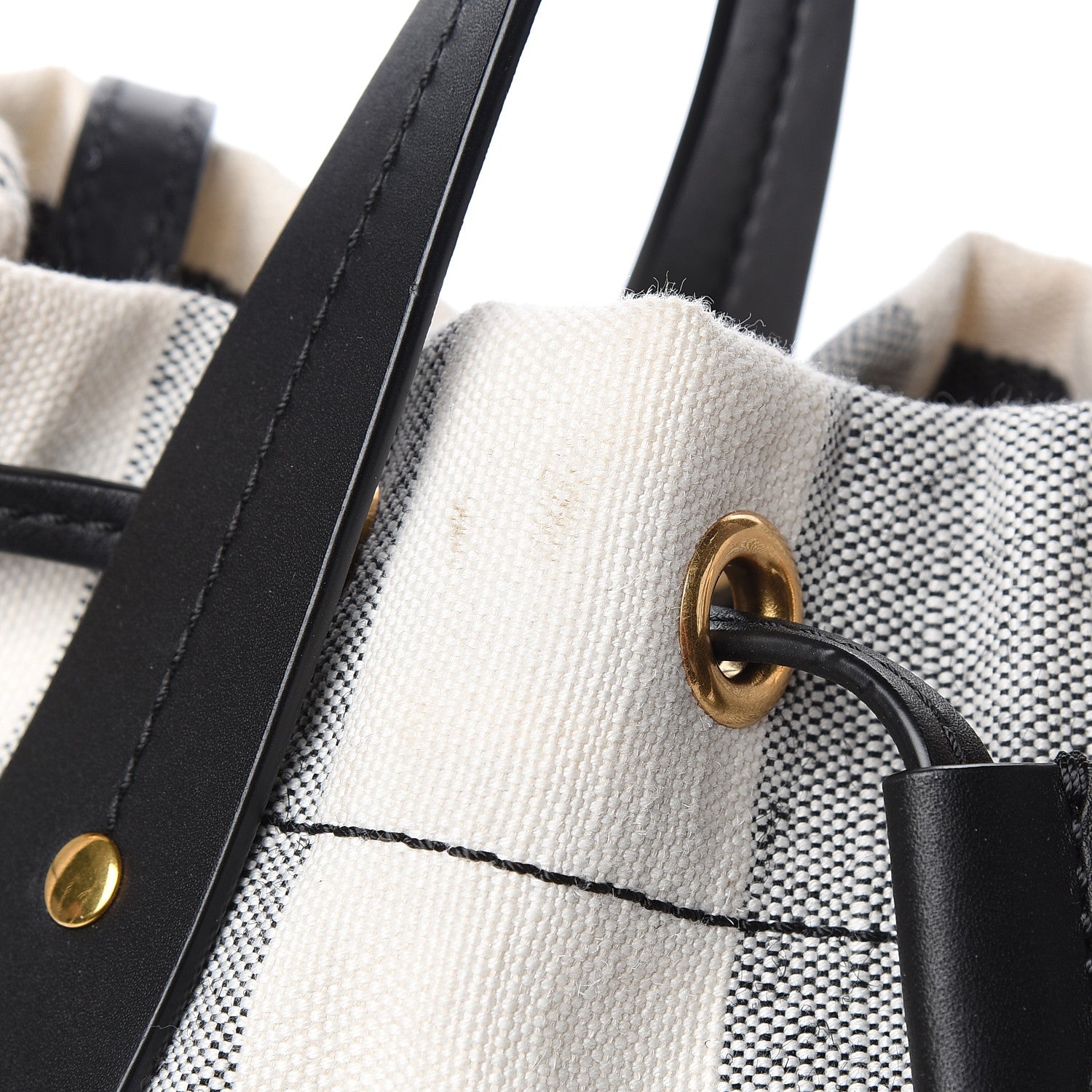 Burberry Canvas House Check Small Bucket Black White 12 of 12