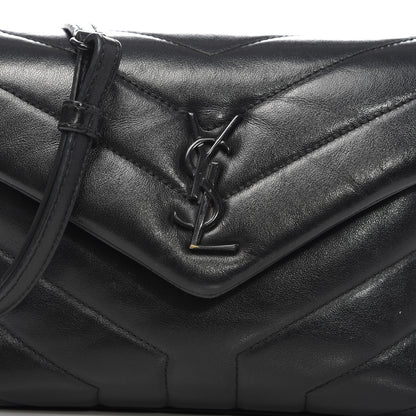 Saint Laurent Calfskin Y Quilted Monogram Toy Loulou Crossbody Bag Black 12 of 12
