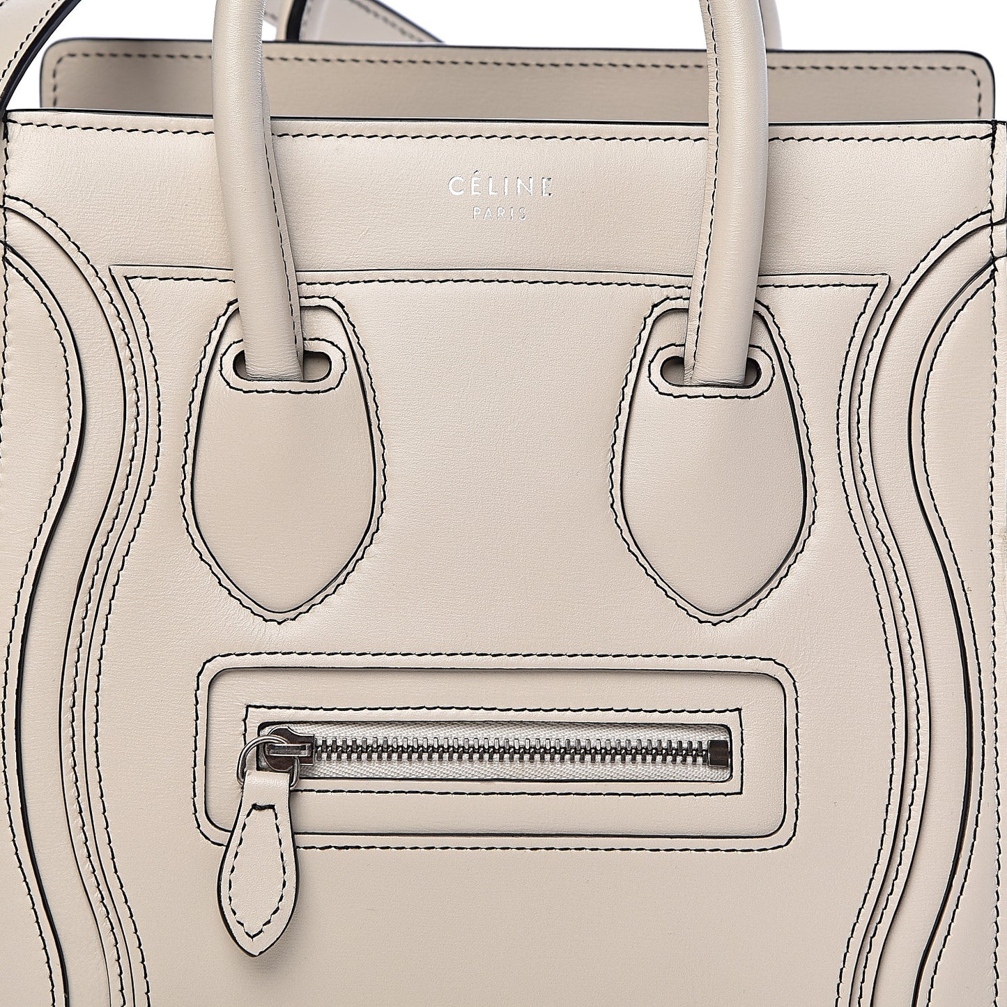 Satin Calfskin Nano Debossed Luggage White