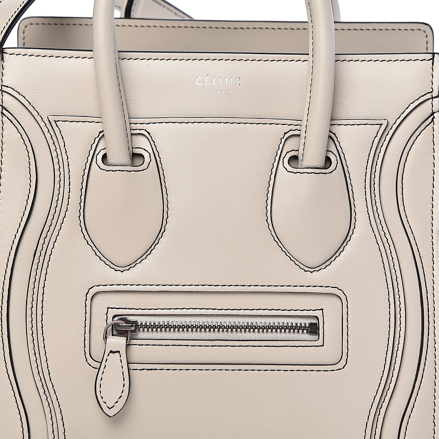 Celine Satin Calfskin Nano Debossed Luggage White 10 of 10