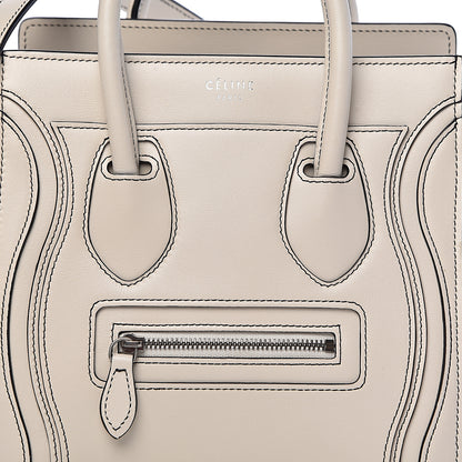 Celine Satin Calfskin Nano Debossed Luggage White 10 of 10