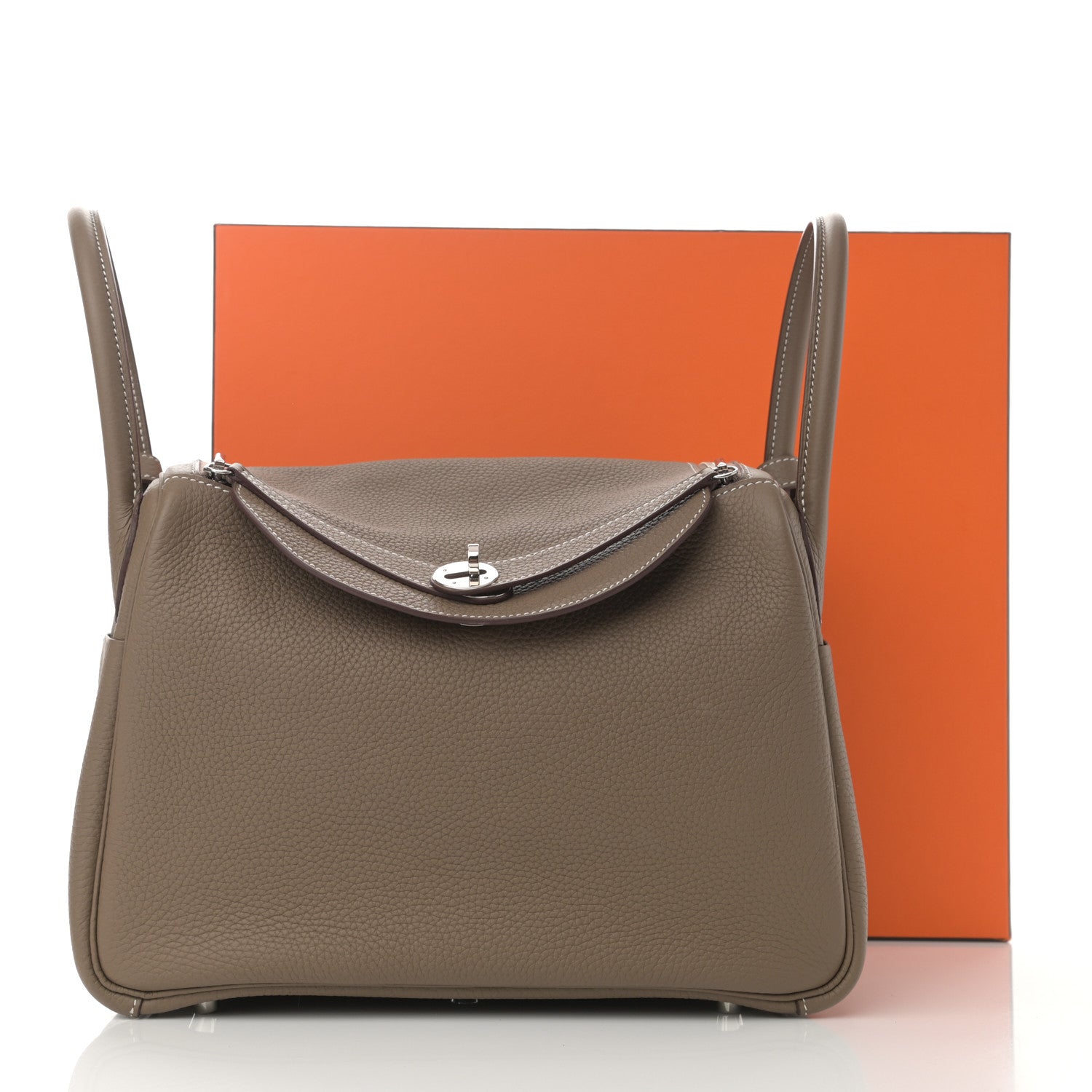 Hermes Taurillon Clemence Lindy 30 Etoupe 9 of 9