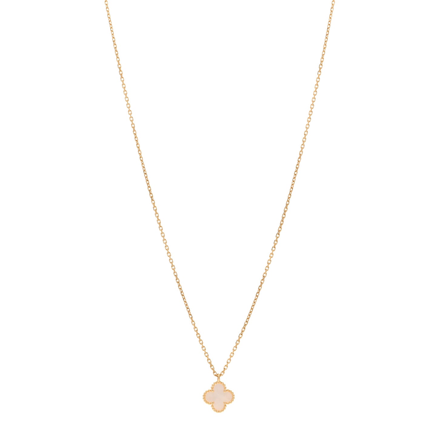18K Yellow Gold Mother of Pearl Sweet Alhambra Pendant Necklace