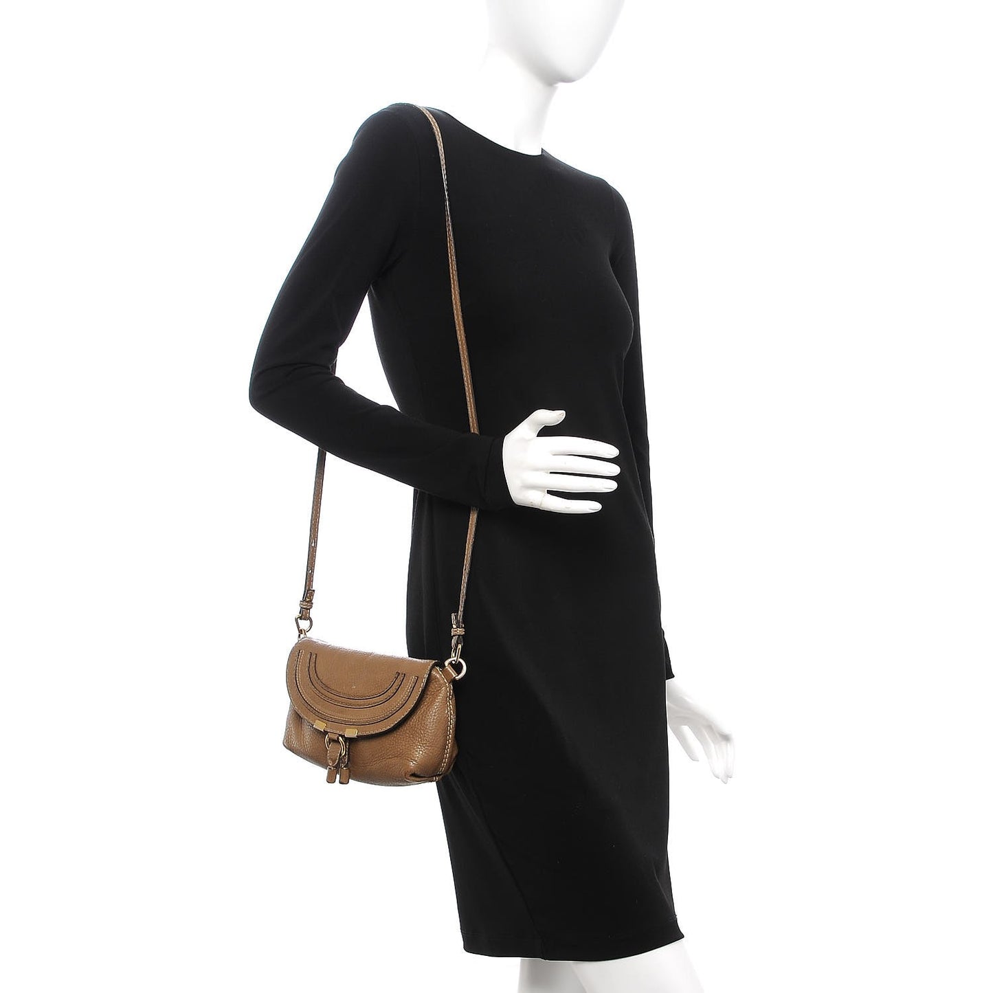 Calfskin Marcie Pochette Crossbody Bag Nut