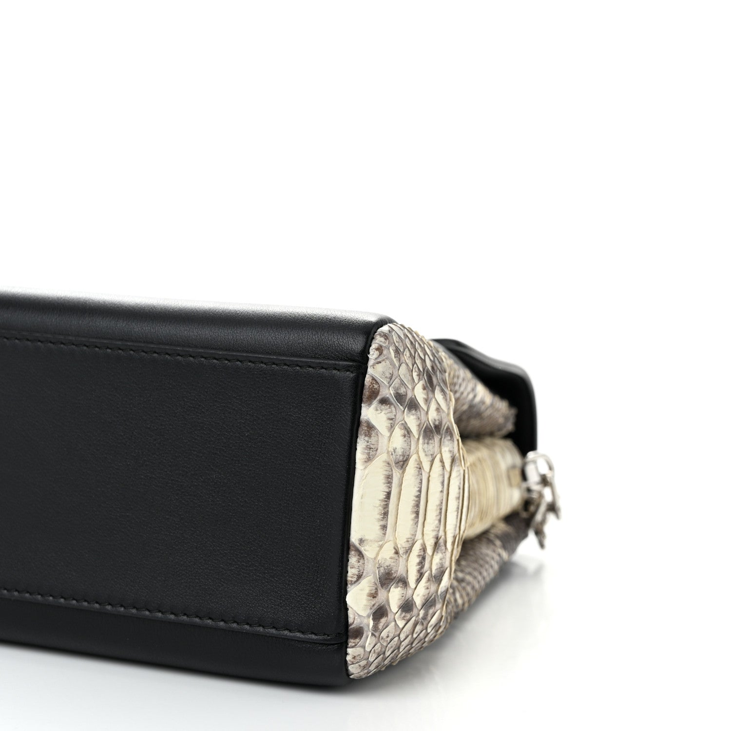 Christian Dior Calfskin Snakeskin Small Diorling Black 10 of 11