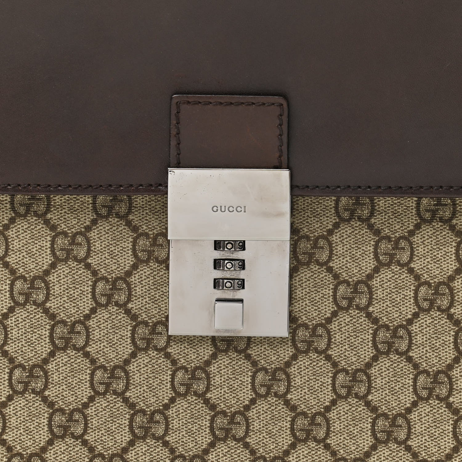 Gucci GG Supreme Monogram Flap Briefcase Brown 8 of 15
