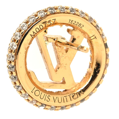 Louis Vuitton Metal Crystal Louise By Night Earrings Gold 4 of 4