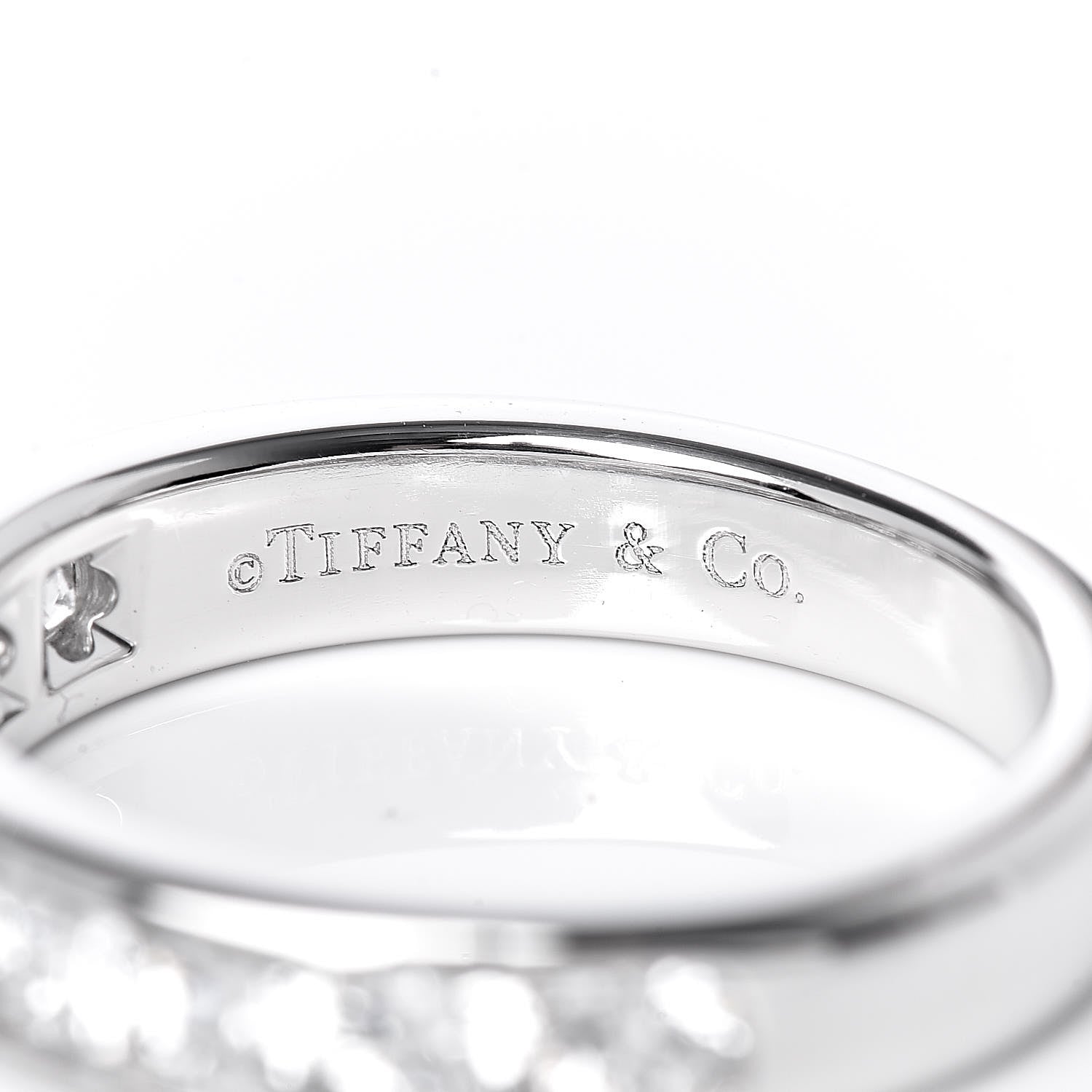 Tiffany Platinum Diamond 4mm Half Circle Wedding Band Ring 50 5.5 5 of 6
