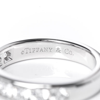 Tiffany Platinum Diamond 4mm Half Circle Wedding Band Ring 50 5.5 5 of 6
