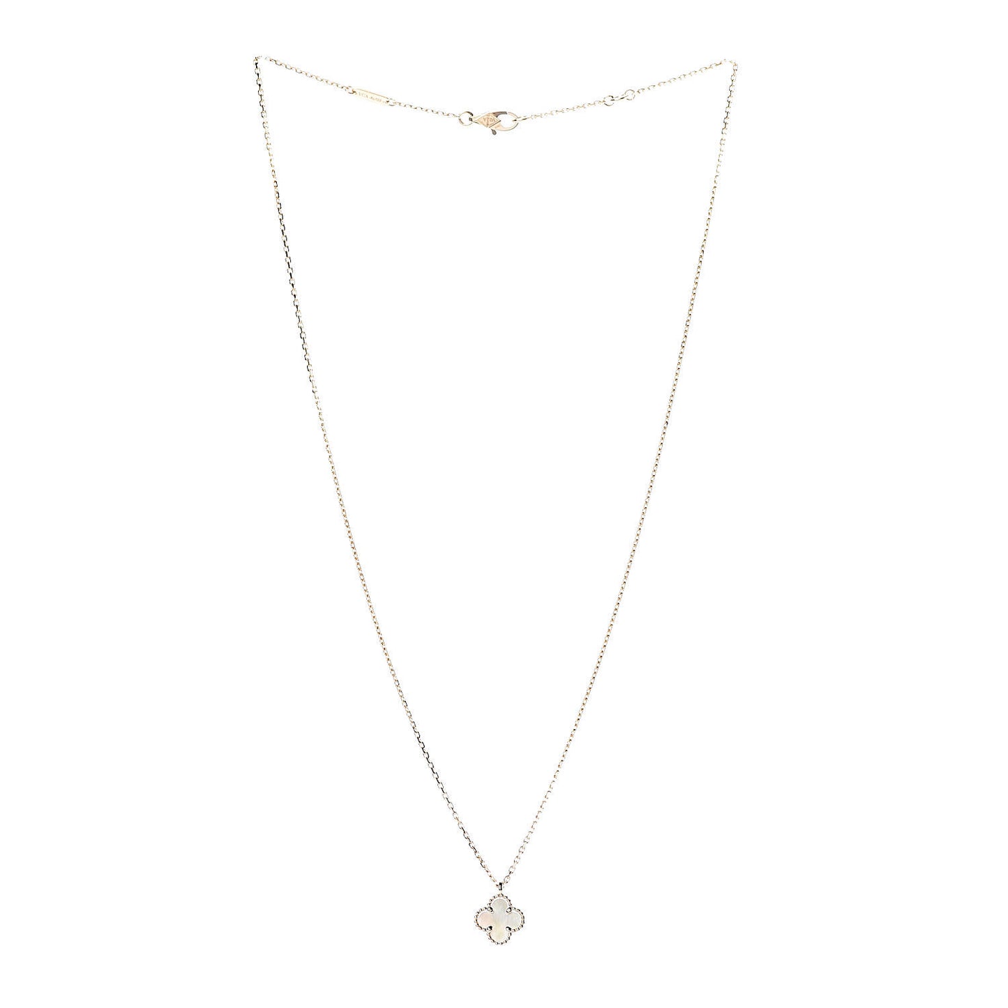 18K Yellow Gold Mother of Pearl Sweet Alhambra Pendant Necklace