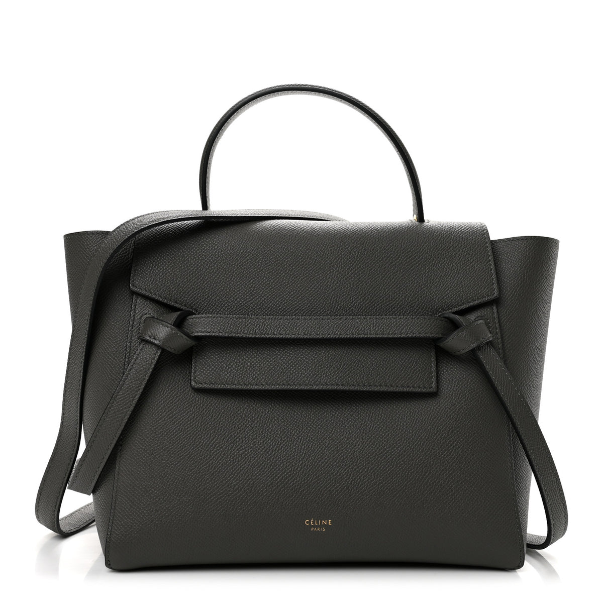 Grained Calfskin Micro Belt Bag Grey
