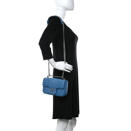 Prada Soft Calfskin Impunture Diagramme Small Chain Flap Shoulder Bag Astrale 2 of 9