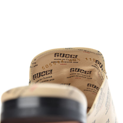 Gucci Calfskin Stamp Print Womens Princetown Slippers 40.5 Soy Black 8 of 9