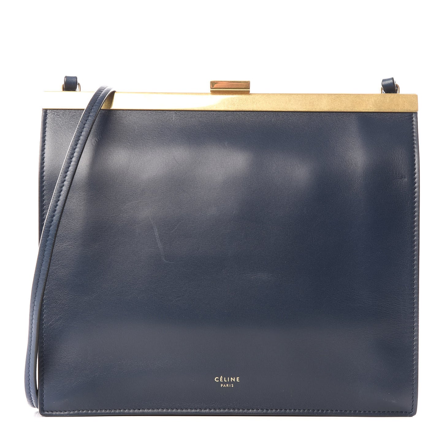 Smooth Calfskin Mini Clasp Bag Navy